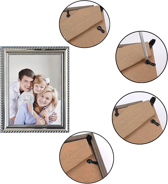 Picture Frame Turn Button Fasteners Set - 100 Pieces Picture Frame Hardware Backing Clips Photo Frame Hardware Clips with 100 Pieces Screws for Craft, Hanging Pictures, Photos