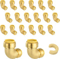 (Pack of 20) Niikappu 1 Inch x 3/4 Inch Reducing Elbow Brass Fitting, Push to Connect Plumbing Brass Fittings, PEX, Copper, CPVC, PE-RT Pipes