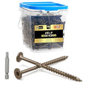#10 x 4” Deck Screws, 500Pcs Star Drive Wood Screws, Rust Resistant Timber Screws for Timber/Log/Landscaping Wood, T25 Star Bit Included, Brown