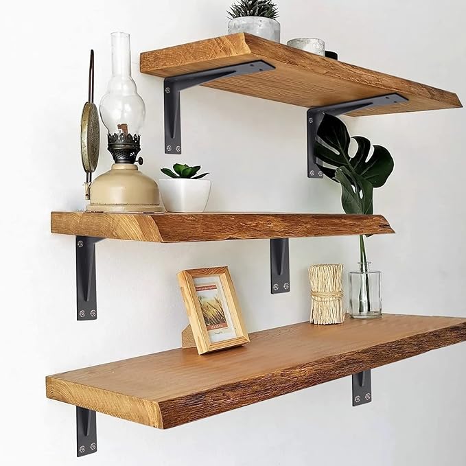 YUMORE Countertop Support Bracket Heavy Duty 16x10x2 in, 1/5IN Thicken Solid L Brackets Countertop Bar Shelf Bracket, Includes Hardware, Matte Black, 2 Pack