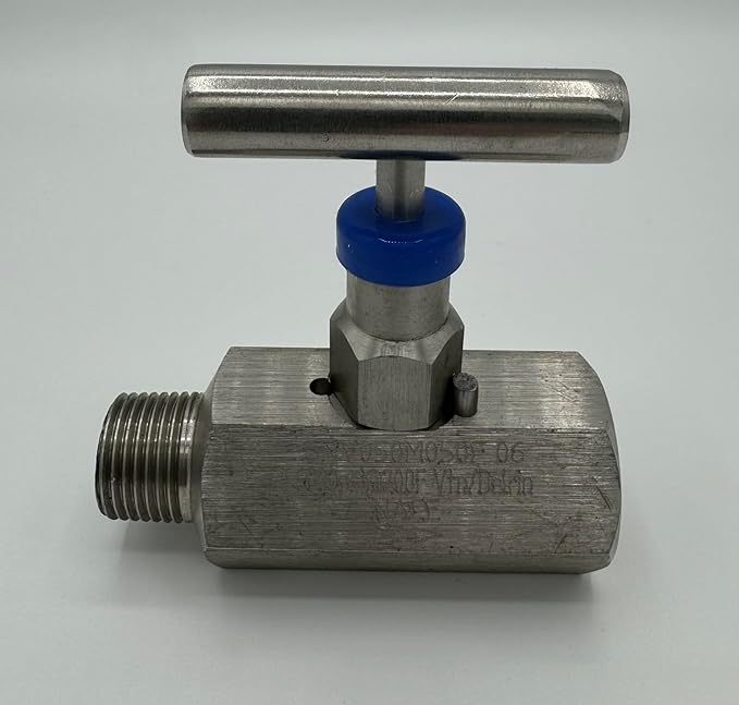 SS316 High Pressure Needle Valve, 1/2 NPT, NACE Compliant, Stainless Steel MXF (6000 PSI)