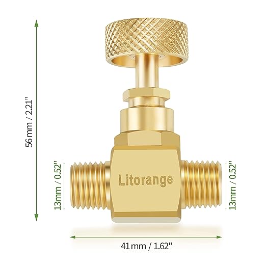 2 Pack Heavy Duty Brass Replacement Control Needle Valve 1/4" Male NPT X 1/4" Male NPT Connection