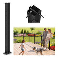 Upgraded Swageless T-drilled Corner Cable Railing Post 36" (Post 35"x2"x2"), Three Sides Fixed Top Mount Corner Post with Cable Grommets, T304 Stainless Steel, Outdoor Finish for Decks