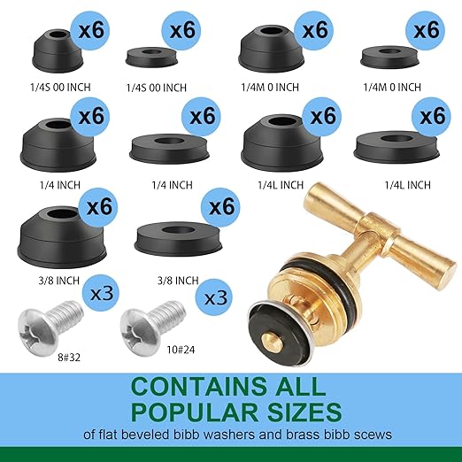 37 Sizes 1075Pcs Universal Plumbing Repair Kit Faucet washers & O-Rings & Sealing gaskets for Faucets, Hoses, Spigots and Other Home Plumbing fixtures with Pick Hook