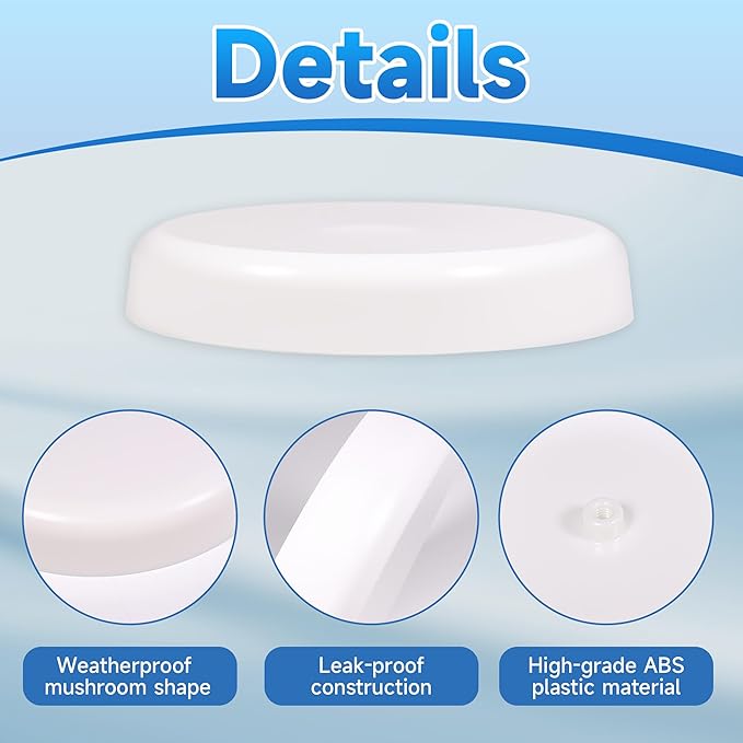 unrulysoul RV Roof Mushroom Vent Cap Plumbing Vent Water Guard for Keystone 5th Wheel RVs Travel Trailers, 2pcs