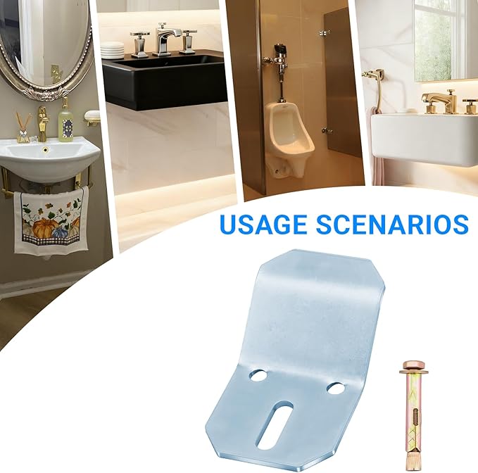 1224196 Wall Mount Sink Hanger Kit,Wall-Mounted Sink Hook Bracket，Compatible with Kohler Wall-Mounted Sinks, Urinals, and Pedestal Sinks Packaging Includes with Six Screws