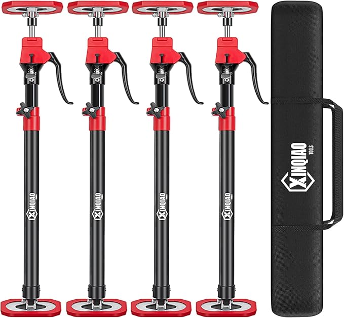 XINQIAO Cabinet Jacks for Installing Cabinets, Heavy Duty Third Hand Tools Adjustable Support Pole from 23.6 IN to 45.3 IN, 4 PCS