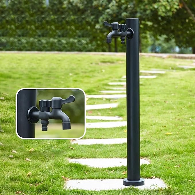 304 Stainless Steel Garden Water Column, Freeze Proof Outdoor Faucet, Yard Hydrant, Outdoor Water Spigot for Backyard, Farm, Lawn(B,95cm/37in)