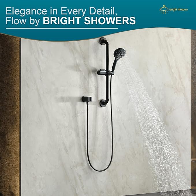 BRIGHT SHOWERS Wall Supply Elbow with Shower Head Bracket for Handheld Shower Head, Brass Core Wall Mounted Water Outlet, G1/2 Connector, Oil Rubbed Bronze