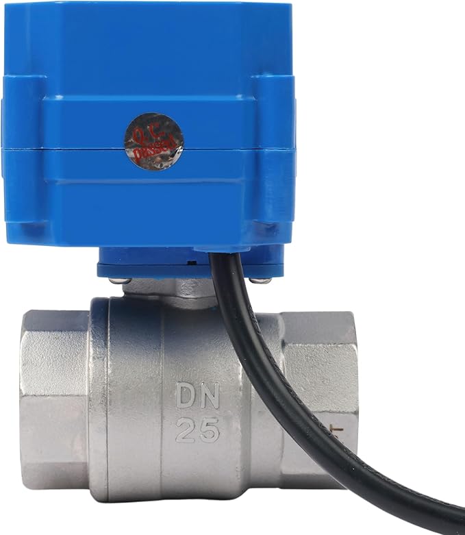 U.S. Solid 1" NPT 2-Way Motorized Ball Valve with US Plug 110VAC 304 Stainless Steel Electrical Ball Valve, Auto Return, Normally Closed, IP65, NSF Certified
