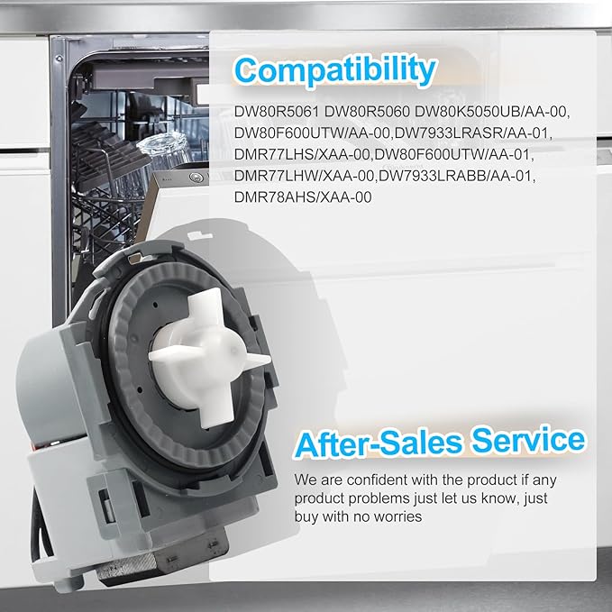 【2025】Upgraded DD81-01527A D.I.Accessa Original Equipment Manufacturer (OEM) Part Drain Pump Motor Replacement for Samsung Dishwasher DW80R5061 DW80R5060 Series（100% Authentic - No imitation）