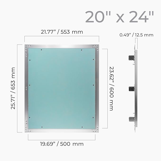 20" x 24" Inch Wall Access Panel - Waterproof Drywall Panel & Aluminum Frame Crawl Space Hatch Door - Plumbing Access Panel for Wall & Ceiling, HVAC - Drywall Access, Cover