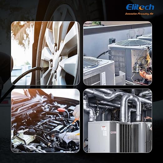 Elitech PT-800Pro Digital Pressure Gauge – High Pressure HVAC Refrigeration Manifold Gauge with Bluetooth, Temperature Clamp, and Leak Detection