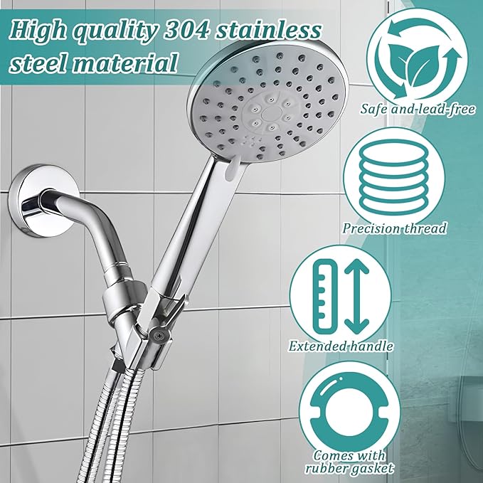 [2 Pack] Shower Head Shut Off Valve 304 Stainless Steel Mini Ball Valve(1/2" Female X Male) NPT Thread Water Flow Control，RV Shower Head with Hose Flow Restrictor