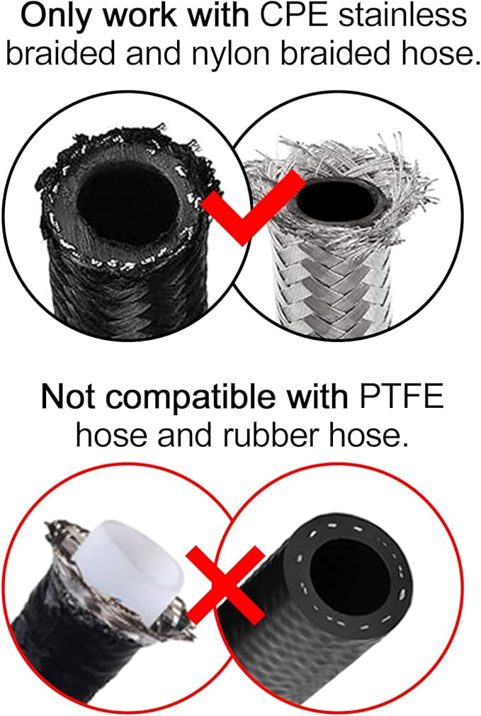 EVIL ENERGY 4AN Hose End Fitting Straight Swivel for CPE Braided Hose Black 2PCS