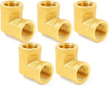 ChillWaves Brass Pipe Fitting, 90 Degree Barstock Street Elbow 1/8" NPT Female x 1/8" NPT Female Thread Adapter(5-PACK)