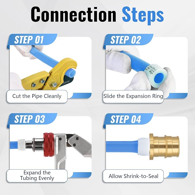 (5-Pack YVSKM) 3/4" x 1/2" Reducing Coupling Expansion Fitting, Lead-Free Brass Full Flow Connector, ASTM F1960 & cUPC Certified for Residential Hot & Cold Water and Radiant Heating Systems