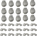 Conduit Connectors, 1 Inch Liquid Tight Connector NPT Non-Metallic for PVC Electrical Flexible Conduit Fittings, 15 Straight and 15 Angle 90 Degree, UL Listed, Grey (30-Pack)