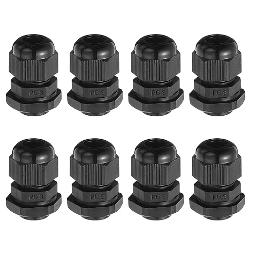MECCANIXITY 8 Pcs PG9 Cable Gland, 4-8mm Wire Hole Strain Relief Joint for Cable Fixing, Wiring, Repairing, Gland Replacement, Electrical Appliances, White