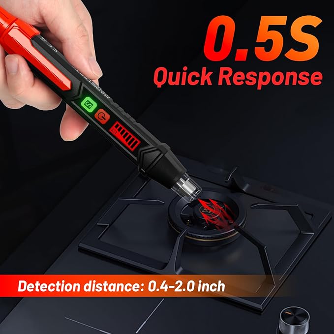 YOJOCK Natural Gas Leak Detector,Gas Leak Detector with Audible & Visual Alarm,Portable Gas Detector Sniffer to Locate Combustible Sources Like Propane,Methane for Home & RV