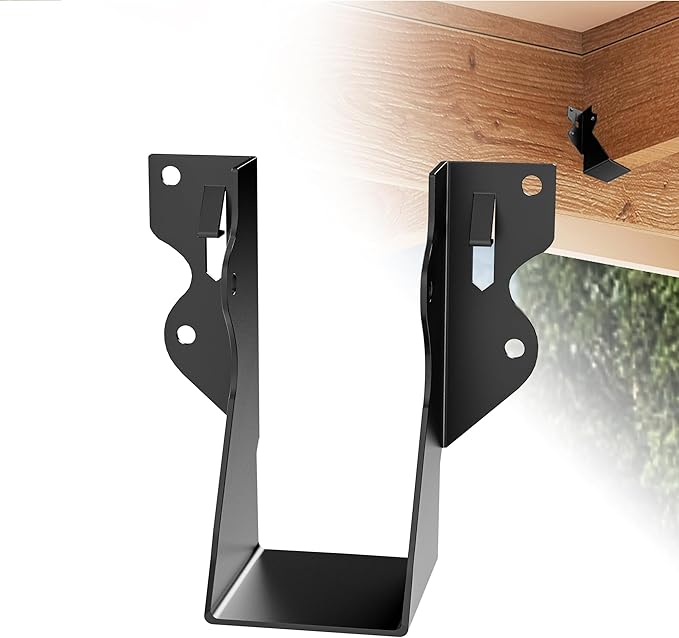 20 pcs 2x4 Joist Hangers Black Face Mount Joist Hangers , 2x4 Brackets Fits Truss Connectors,Rafter Hanger for Floor Deck and Ceiling Joists Q235B Steel Black Powder Coated