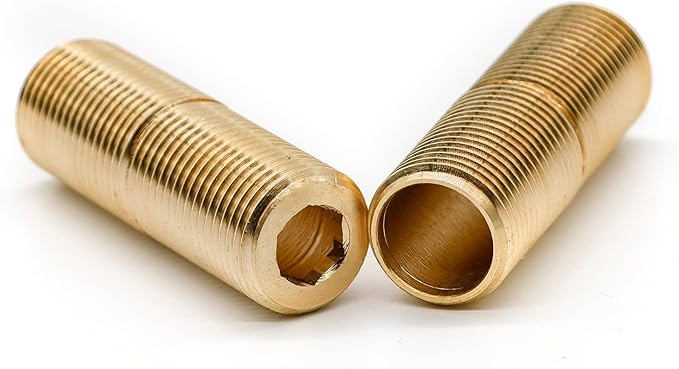 (2 pcs) Brass Pipe Adapter Plumbing, G Thread 1/2" Male to NPT Thread 1/2" Male Pipe Fitting Adapter, Seamless and Leakproof (2.5" Length)