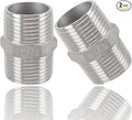 1" Male to 1" Male Hex Nipple Adapter, 316 Stainless Steel 1 Inch NPT Threaded Pipe Fitting, Heavy Duty Coupling for Plumbing Systems, Oil, Gas & Steam (2-Pack)
