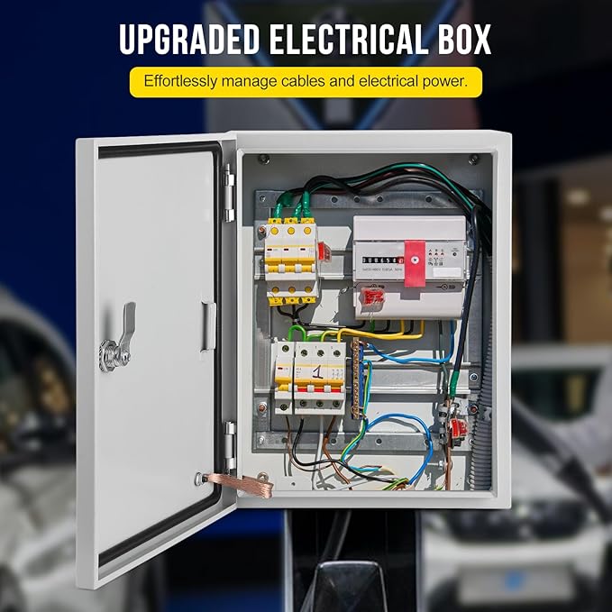 Electrical Box, 24 x 16 x 12'' NEMA 4X Steel Electrical Box, IP66 Waterproof & Dustproof, Outdoor/Indoor Electrical Junction Box, Lockable Junction Box