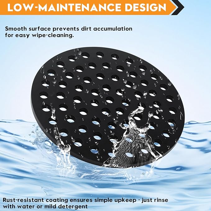 6.5 Inch Cast Iron Drain Covers, Garage Drain Cover, Basement Floor Drain Cover, Floor Drain Flood Guard, Cast Iron Floor Drain Strainer, 1 Pack