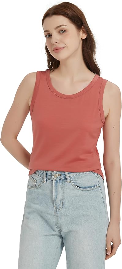 100% Merino Wool Tank Top for Women, Scoop Neck, Active Lightweight Breathable Undershirt, No-Odor Base Layer