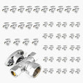 50-Pack GUOFIS Angle Stop Valve with Dual Compression Outlet,1/2" Fip Iron Pipe Inlet x (3/8" x 3/8") Outlet Shut-off Valves(1/4 Turn,Chrome)(VALVE369-50Pack)