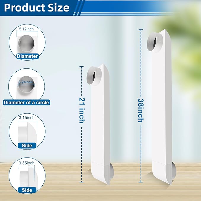 OEM Upgraded 21-38 in Adjustable Periscope Dryer Vent，stainless steel Dryer Vent, Fit for all 4in Dryer Vent Outlet,for tight space square duct dryer vent pipe,Telescoping Dryer Vent Kit (white）