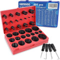 826 Pcs Universal O-Ring Kit - Metric & SAE Standard 70A Durometer O Ring Assortment Kit for Auto Engines, Hydraulic Cylinders, Chemical Plumbing, Fuel Systems with 4 Pick Tools