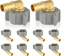 HeSun 10-Pack PEX Fittings, 1/2" Pex x 7/8" BC (Toilet Ballcock) Swivel Elbow, Brass Crimp Fitting for Pex Pipes, ASTM F1807
