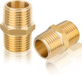 40-PCs HeSun Brass Hex Nipple Pipe Fitting, 1/2" NPT Male x 1/2" NPT Male Nipple Pipe Adapter(NPT013-40)