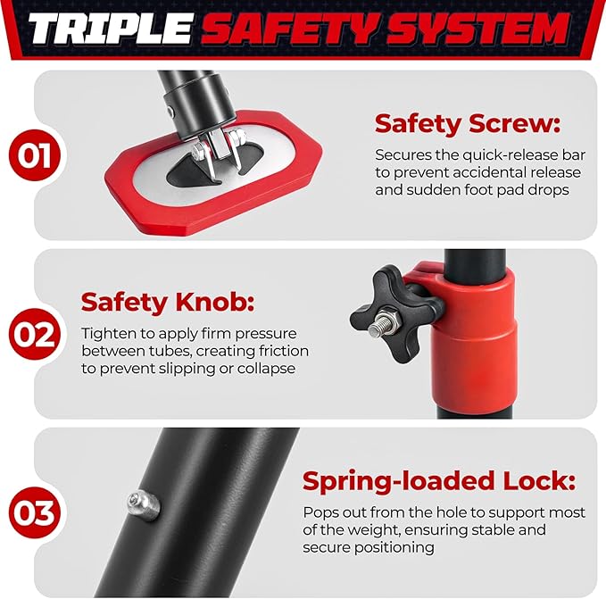 XINQIAO Cabinet Jacks for Installing Cabinets, Heavy Duty Third Hand Tools Adjustable Support Pole from 23.6 IN to 45.3 IN, 4 PCS