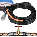 Kingdder 6FT - 48FT Heat Tape for Water Pipes Thermostat Self Regulating Heating Cable with Power Indicator Plug Built-in, Heavy Duty Heating Cable for Pipe Freeze Protection, 120V 8W/ft(1 Pcs,18 Ft)