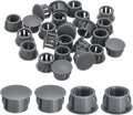 uxcell 28Pcs 13mm(1/2") Nylon Hole Plugs, Flush Type Panel Round Snap in Fastener Knockout Locking Plugs for Furniture Insert End Caps Panels, Gray