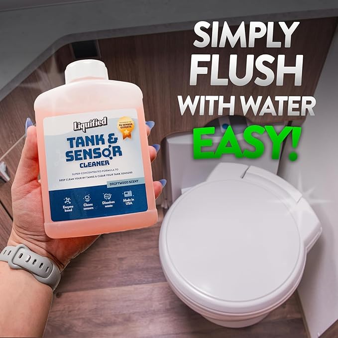 Liquified RV Sensor Treatment Bundle - RV Black Tank Sensor Cleaner, Highly Concentrated Formula, Deep Clean RV Grey Tanks, Dissolves Waste, Proudly Made in USA (Pack of 3)