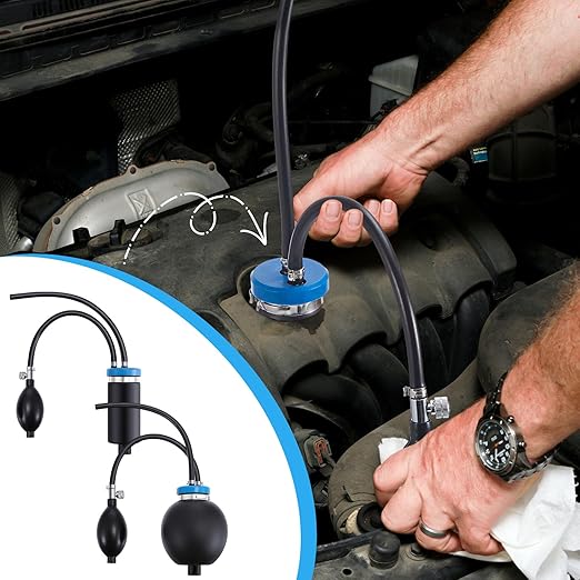 2 Pcs Universal Easy Intake Adapter Automotive Smoke Machine Inflatable Bladder Block off Diagnostic Car Smoke Leak Tester Detector for 12V Vehicles Pipe Fuel Leakage Detection