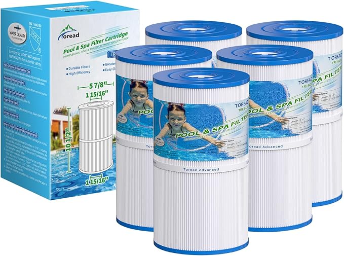 TOREAD Watkins 31489 Replacement Filter, Compatible Pleatco PWK30, Unicel C-6430, Filbur FC-3915, P/N0969601, 71825, 73178, 73250, 30 sq. ft. Hot Spring Spa Filter (5)