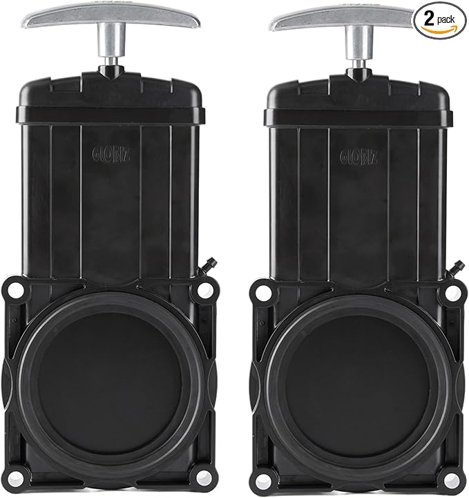 Standard 3 Inches RV Waste Valve with Metal Handle,RV Waste Valve Compatible with Most Brands of Sewer System Body Plastic Molded (2Pack),Black (8026)