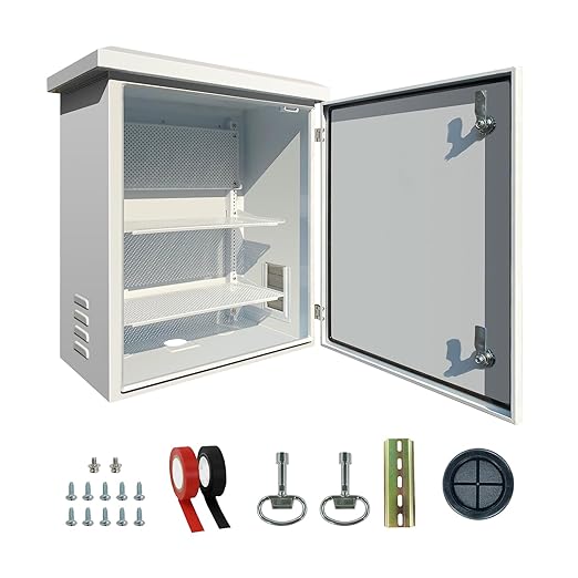 outdoor nema enclosure electrical box - 23.6x19.7x11.8" outdoor weatherproof network enclosure exterior box ventilated enclosure hinged outdoor galvanized electrical Ventilation Design(600*500*300mm)