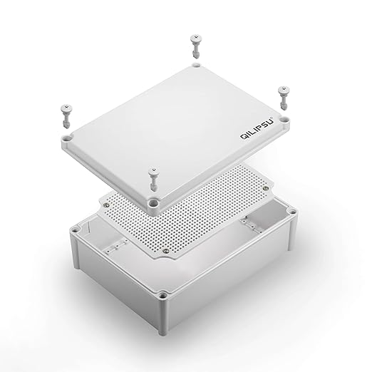 QILIPSU Outdoor Junction Box IP67 Waterproof Project Box ABS Plastic Weatherproof Electrical Enclosure Gray Cover (9.8"x5.9"x5.1") (11"x7.5"x5.1")