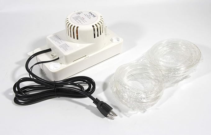 HVAC Premium Condensate Removal Pump – Tank Pump 1.1L RTP15WS115L with 3/8" x 15' Pipe – Automatic Safety Switch Sensor - 115V/60HZ