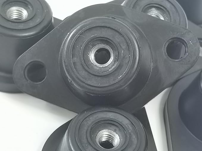 M8 Rubber+metal Anti-Vibration Turret Mounts, Rubber-in Shear Floor Mount, Compression Isolator Mounts for Pumps, Compressors-4PCS