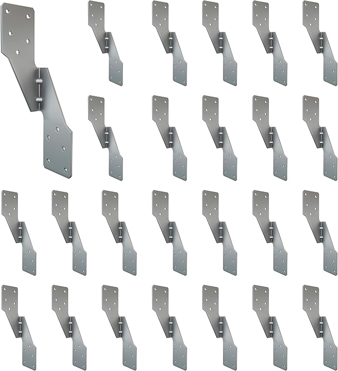 Hurricane Straps Tie Brackets Joist Hanger 20 Gauge Galvanizing Face Mount Joist Hangers for Wood Hurricane Ties Widely Applicable Rafter Ties (50pcs Left Rafter Ties)