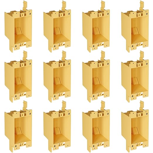 Inlight Single Gang Electrical Outlet Box, 14 Cubic Inch Junction Box, Old Work Box, UL Listed, 12-Pack, IN-0501-4-12