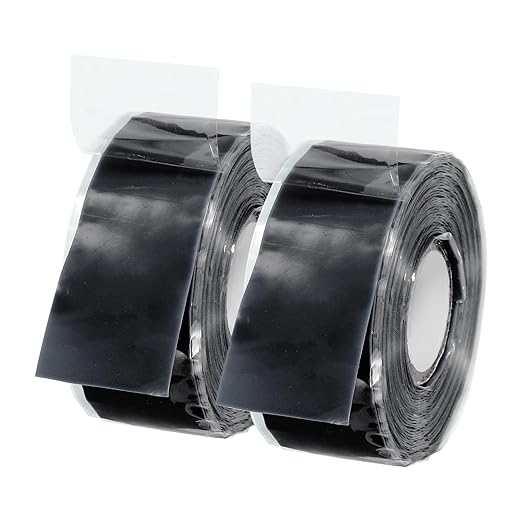 PATIKIL Grip Tape for Handles 1" x17ft, 2 Roll Self-Fusing Silicone Tape for Bike Handles Pull Up Bars Gym Equipment Plumb/Hose/Pipe Leaks Emergency, Black