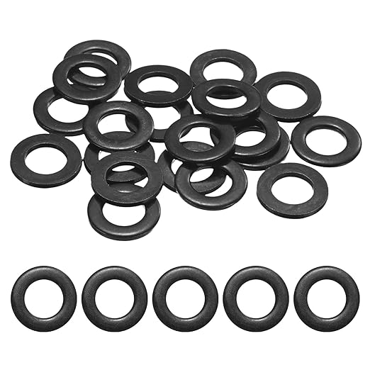 20-Pack M12 Flat Washers, Metric 24mm OD 2.5mm Thick 304 Stainless Steel Washers for Bolts Screws Nuts for Automotive/Machinery/Furniture, Flat Metal Washers [Black Galvanized]